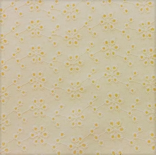 Broderie Anglaise Fabric, Natural- 130cm