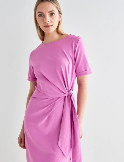 Mineral Juno Knit Tie Dress, Lilac