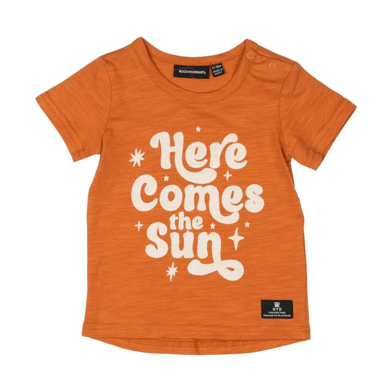 ROCK YOUR KID Here Comes The Sun Baby T-Shirt - Tan PRE ORDER