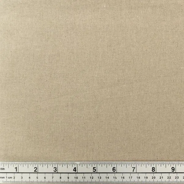 Linen Cotton Blend Fabric, Natural- 135cm