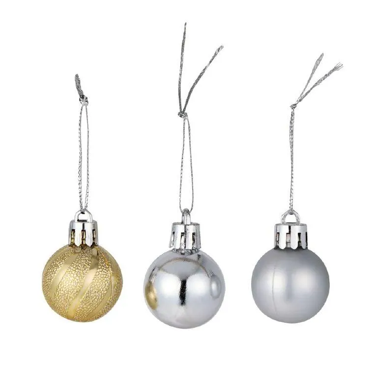 Wonderland Christmas Baubles 3cm Silver & Gold 20 Pack