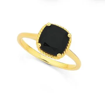 9ct, Onyx Rope Ring