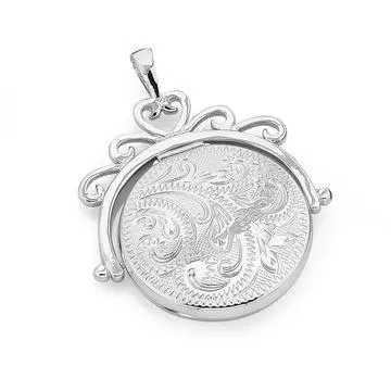 Sterling Silver Engraved Spinner Locket