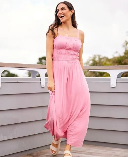 Women's Shirred Waist Knit Dress