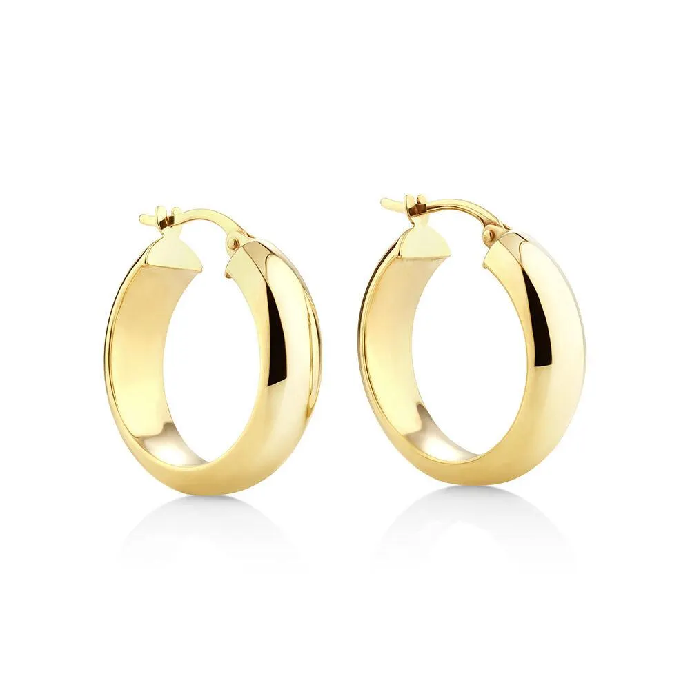 15mm Hoop Earrings in 10kt Yellow Gold