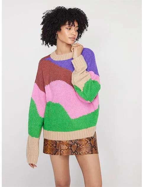 DARINA COLOURBLOCK OVERSIZED KNIT JUMPER