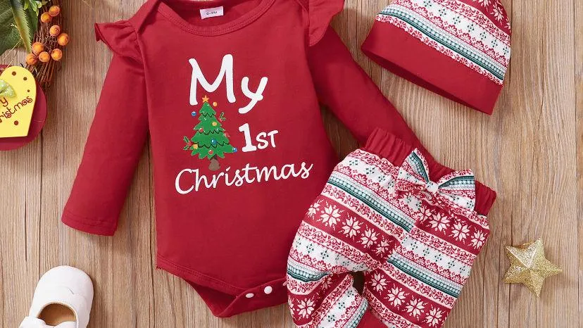 Baby Girl 4pcs Christmas Outfit