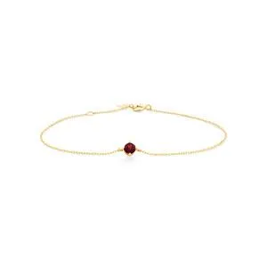 19cm (7.5") Bracelet with Garnet in 10kt Yellow Gold