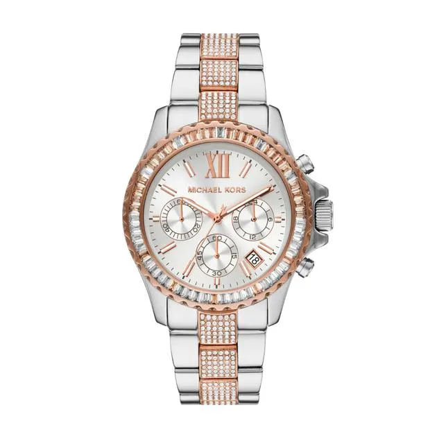 Michael Kors Womens Everest Silver Chronograph Watch Mk6975