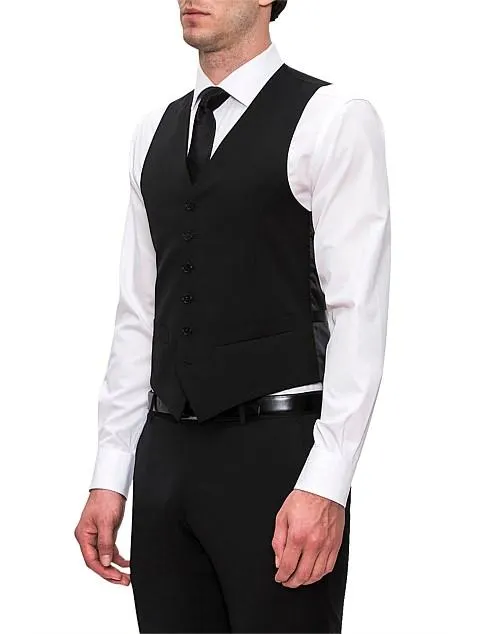 Mail Plain Twill Wool Vest FJV032/FCZ027