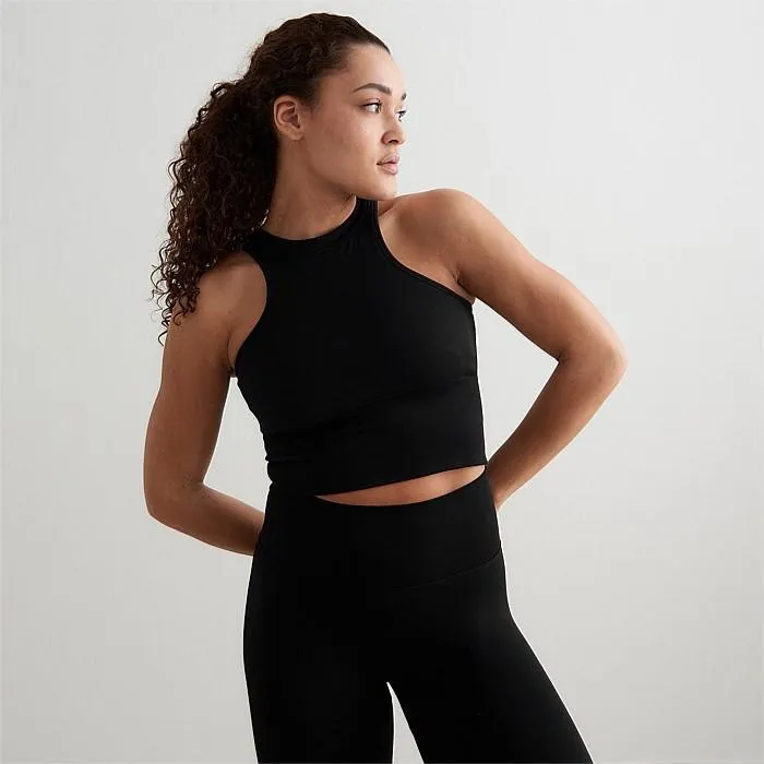 Black Shape Seamless Racerfront Top