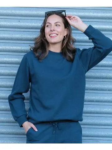 Women's Crew Neck Sweat in Deep Teal