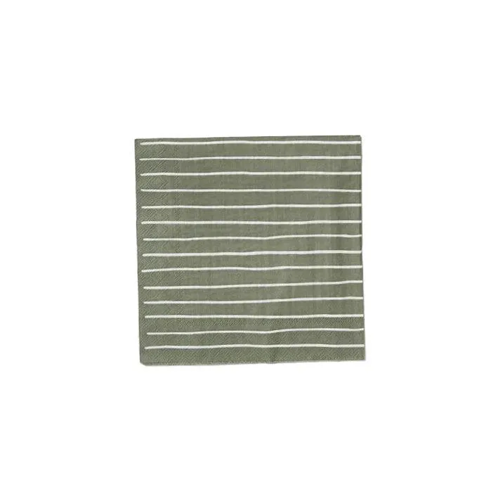 Stripe dinner napkins stripe olive (20)
