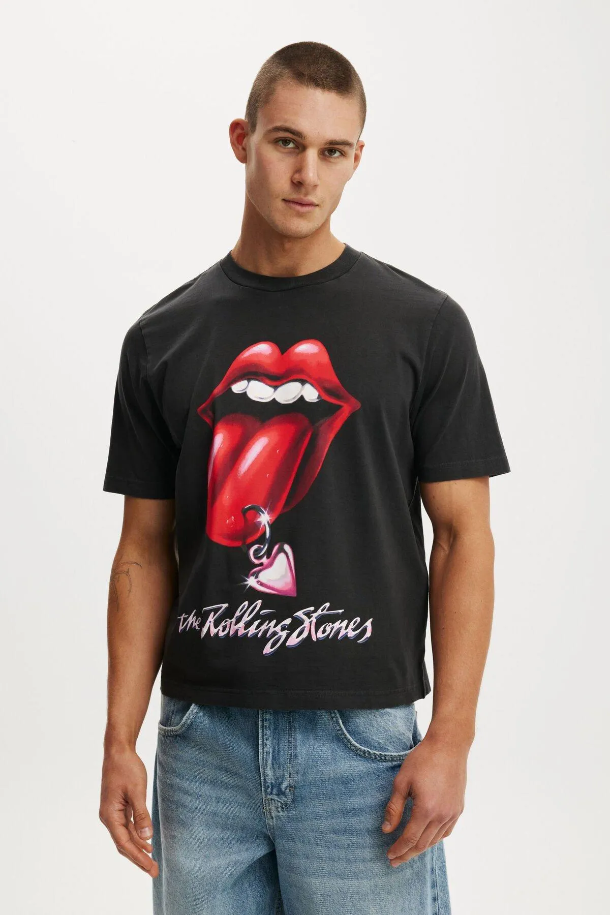 Rolling Stones Cropped Fit Music T-Shirt