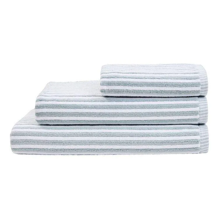 KOO Allie Stripe 550GSM Towel Collection Blue