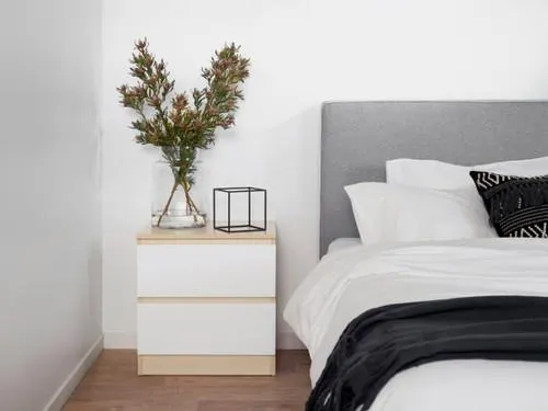 Jolt Bedside Table - Natural / White