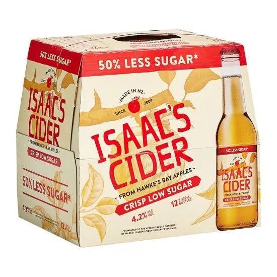 Isaac's Crisp Low Sugar Cider Bottles 12x330ml