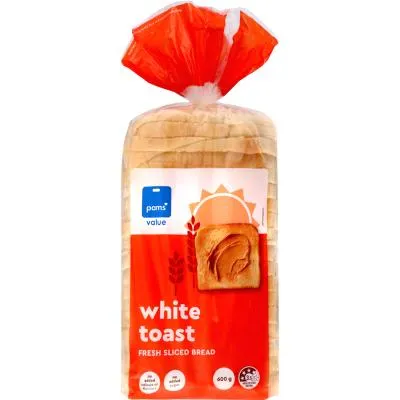 Pams Value White Toast Fresh Sliced Bread