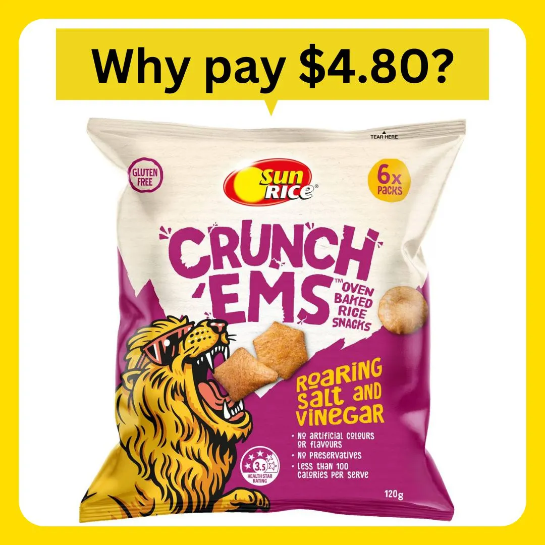 Sunrice Crunch'ems Salt & Vinegar Multipack 6pk