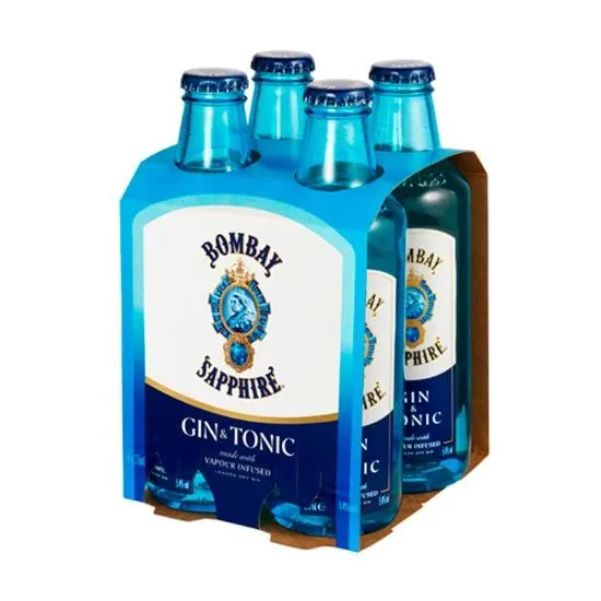Bombay Sapphire Gin & Tonic 5.4% Bottles 4x275ml