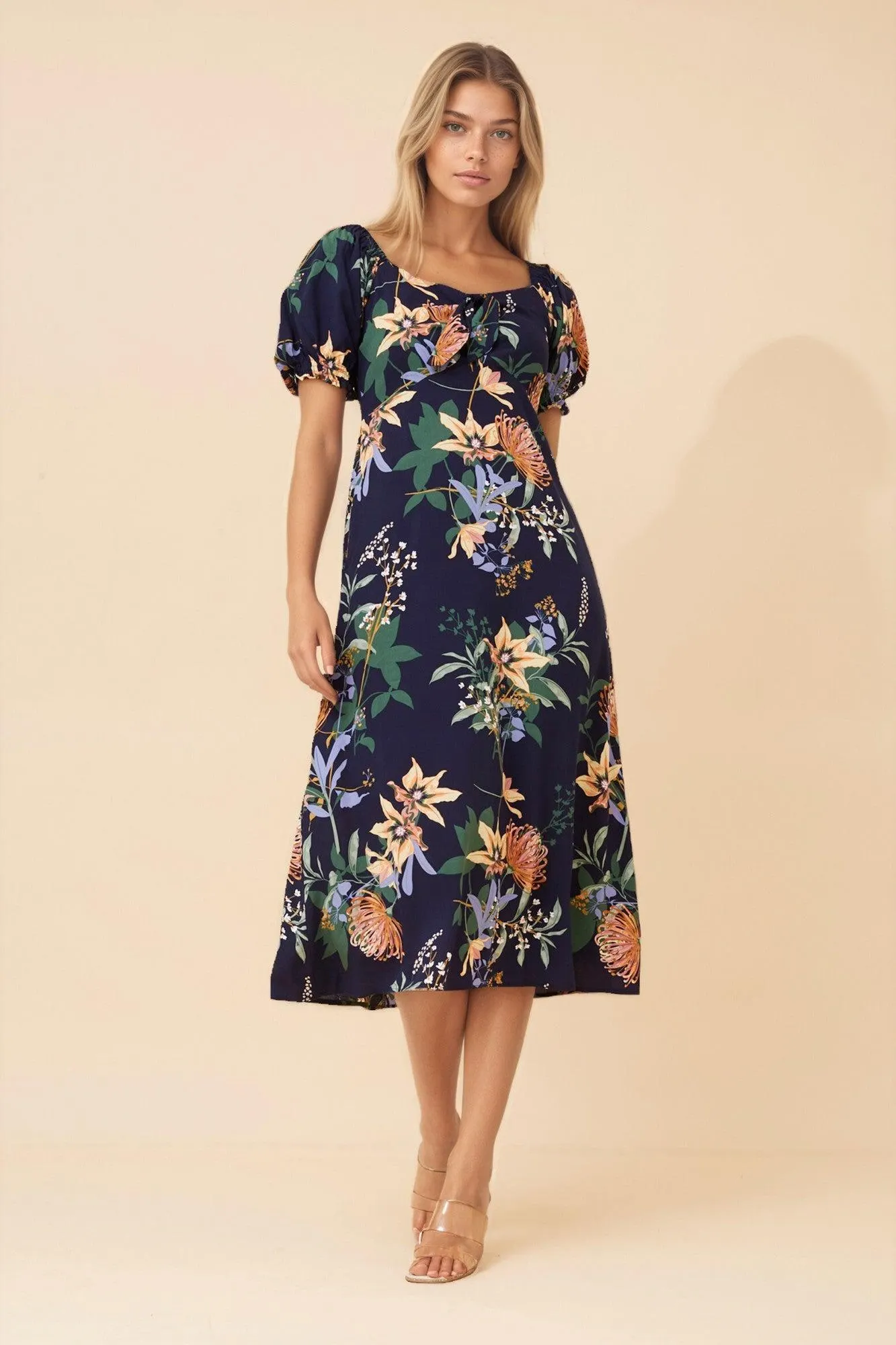 FAITH FLORAL MIDI DRESS
