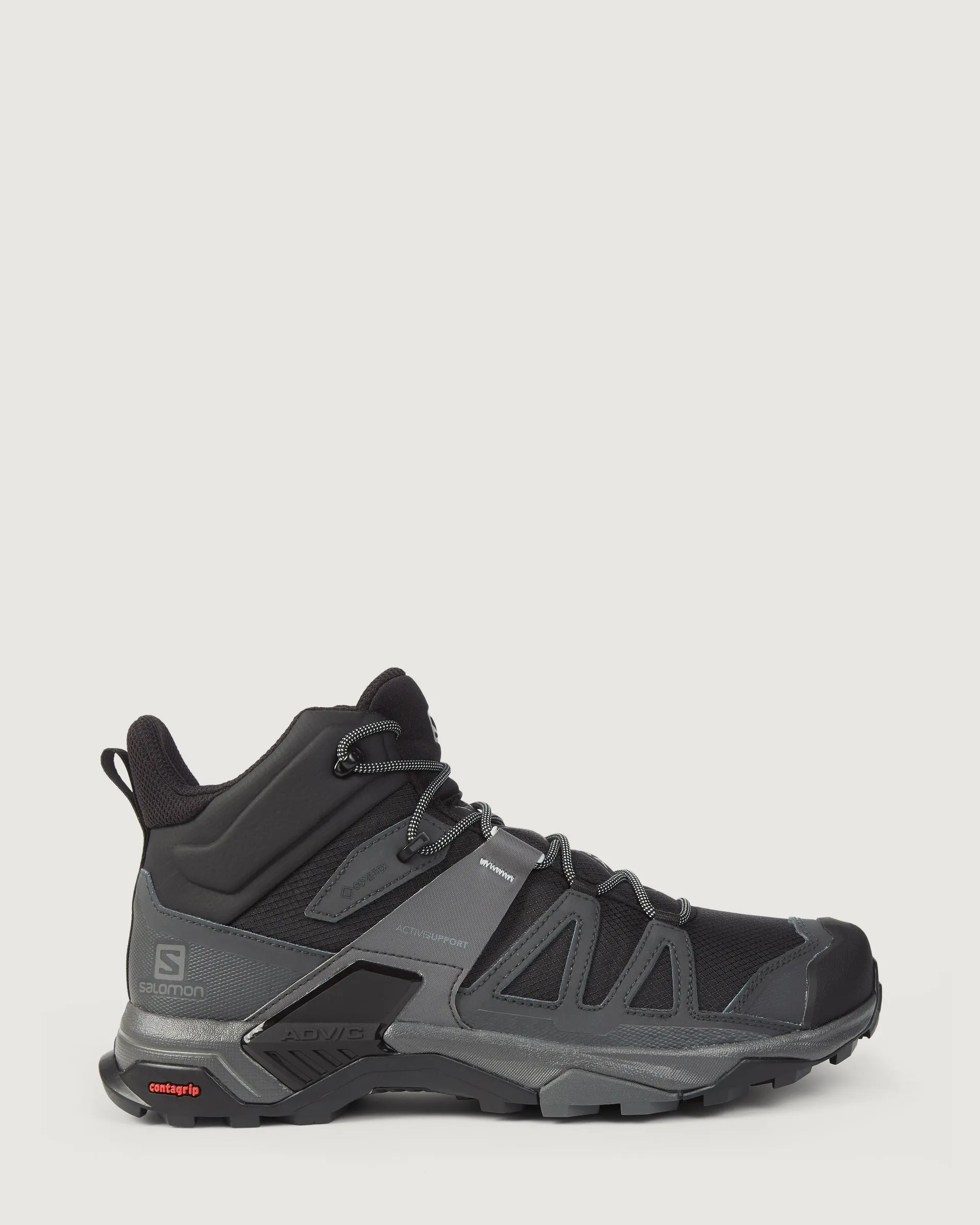 Men's Salomon X Ultra 4 GORE-TEX Mid Hiking Boots - Wide - Black/Magnet/Pearl Blue