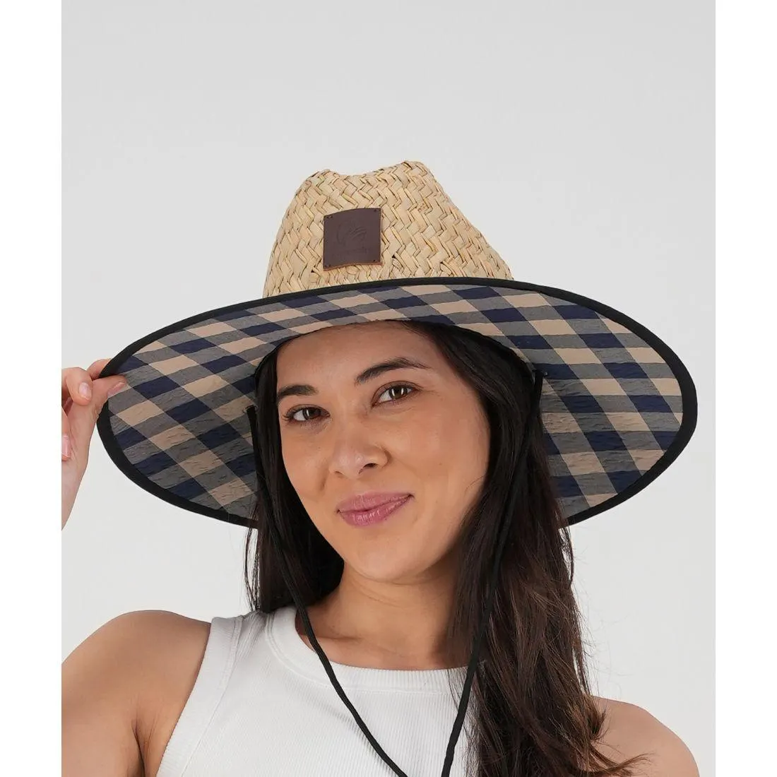 Whangamata Straw Hat Straw Pebble/Navy