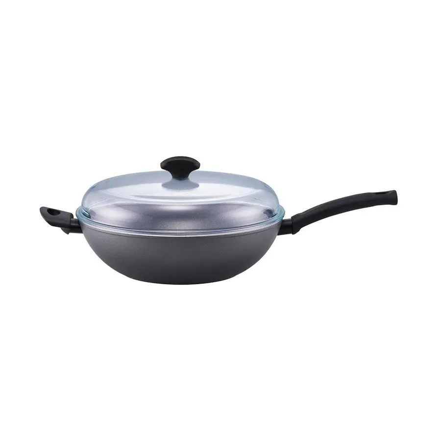 Essteele Per Benessere Covered Wok 32cm Grey