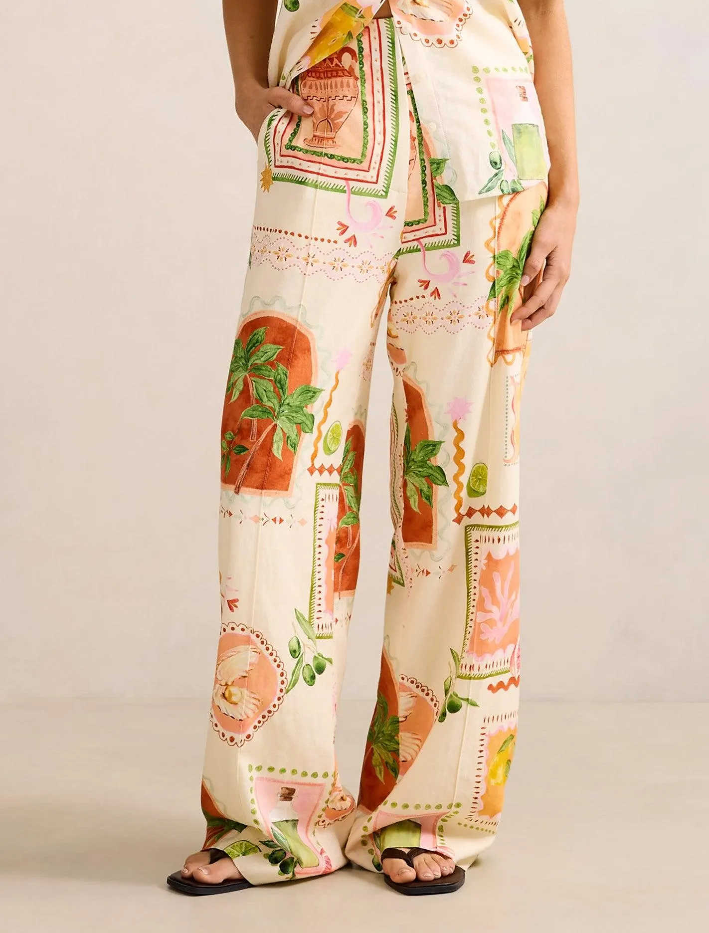 Ola Linen Wide-Leg Pants