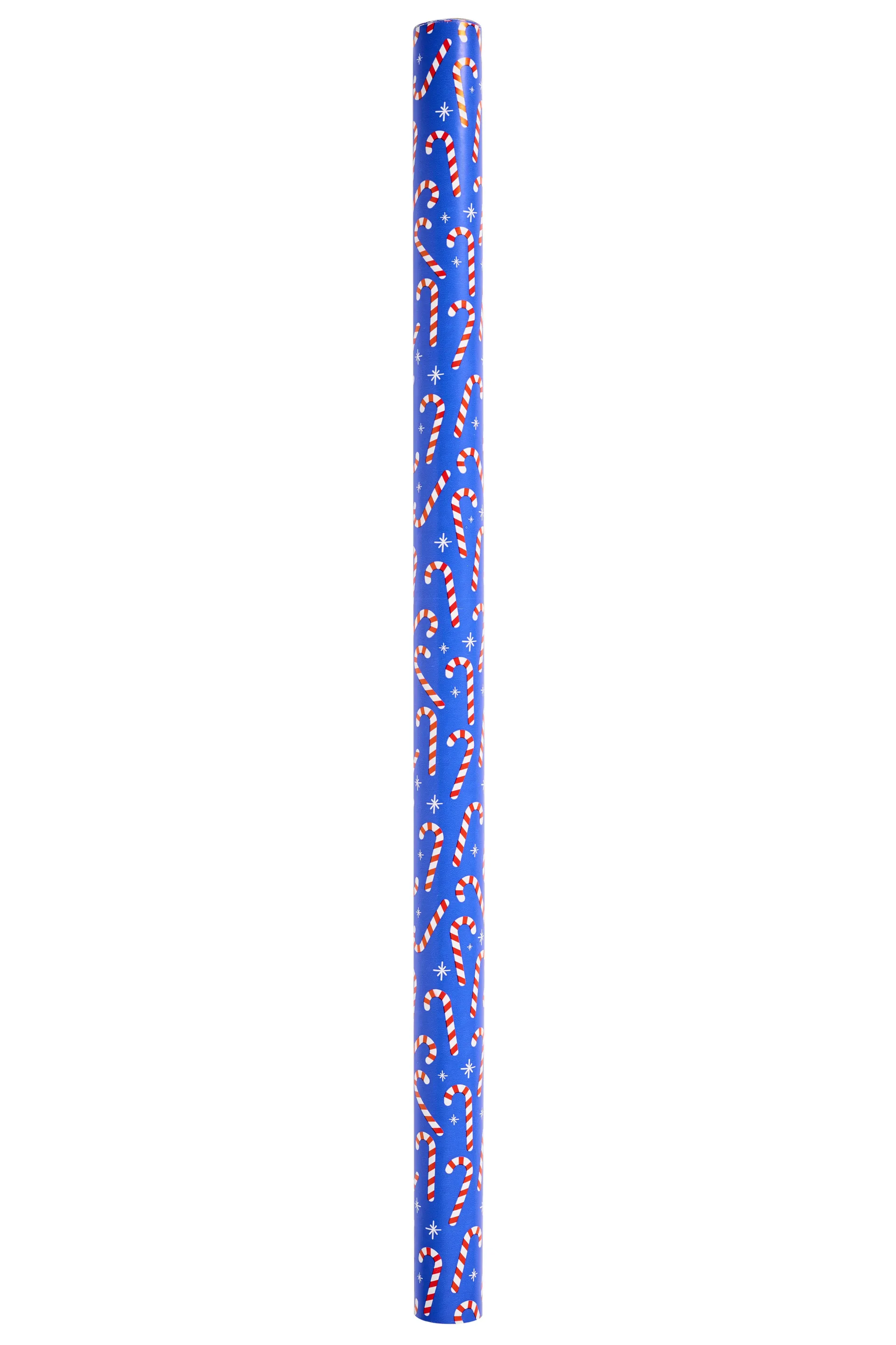 WHSmith Roll Wrap Candy Cane Blue 4m