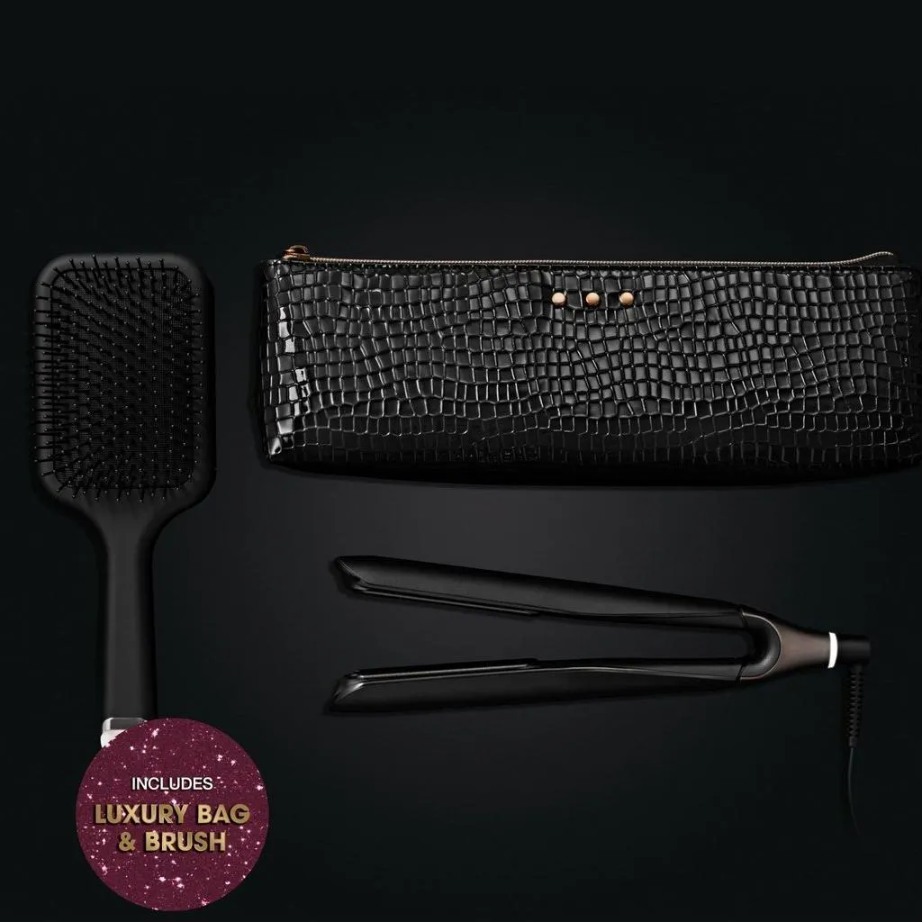 NEW GHD CHRONOS HAIR STRAIGHTENER GIFT SET WITH BAG & PADDLE BRUSH