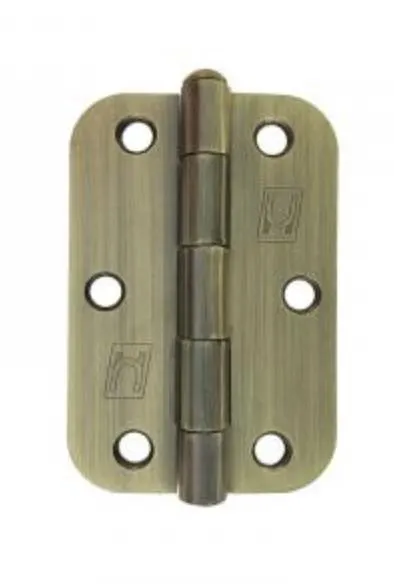 Hinge Steel 89x58x2mm R1/2 Antique Brass (Greased Pin)