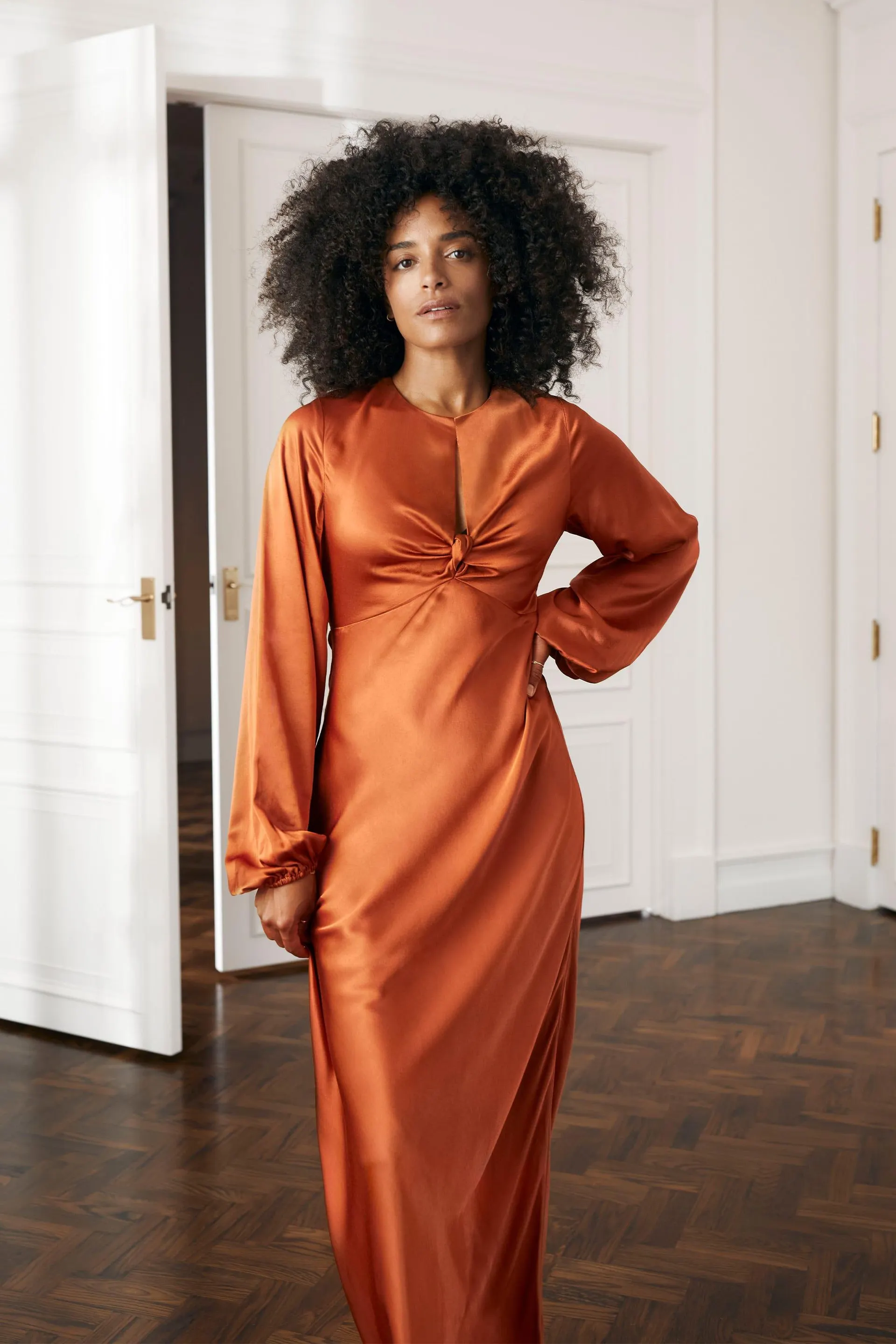Angela Twist Detail Bias Cut Dress