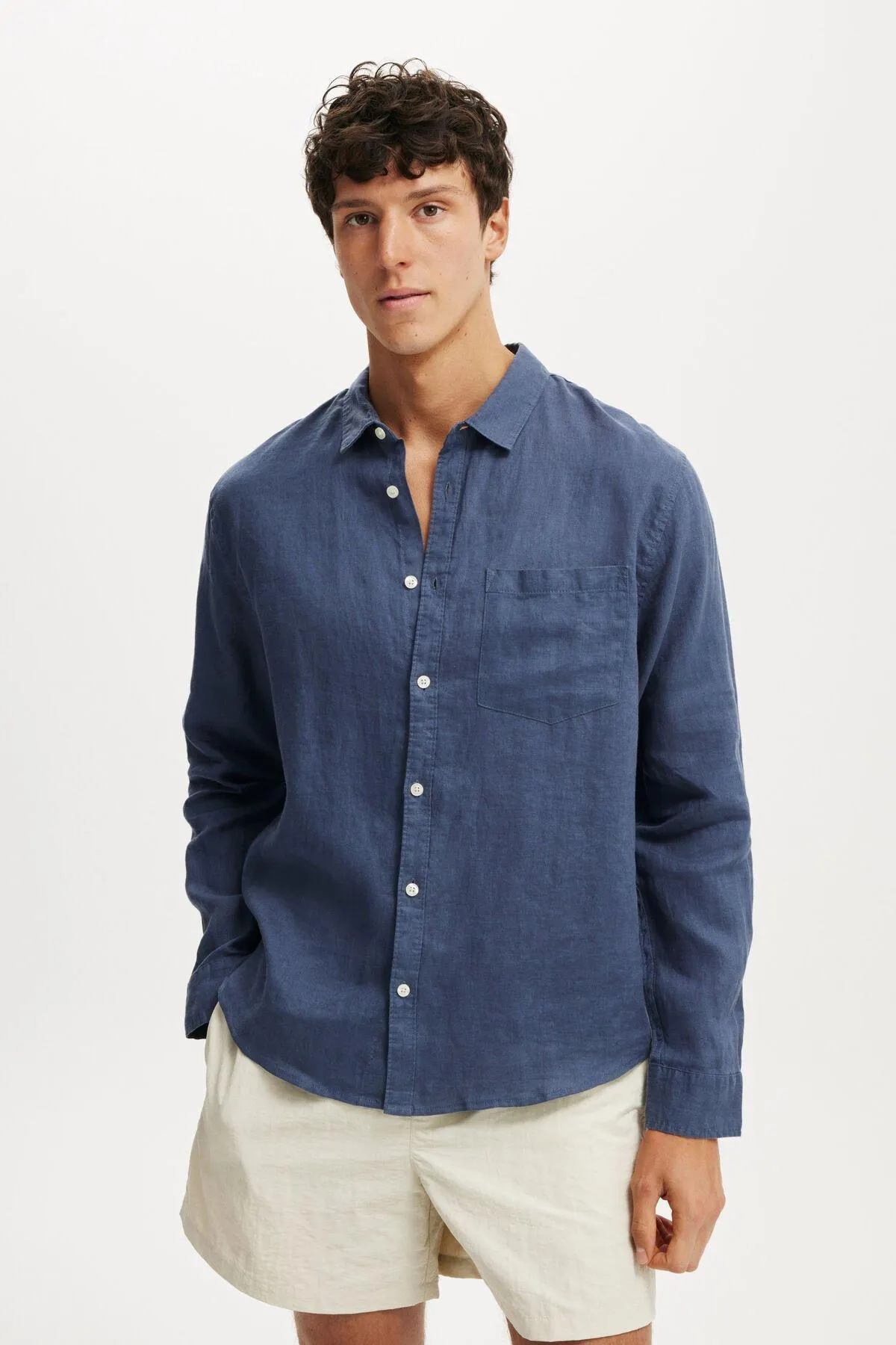Relaxed Linen Long Sleeve Shirt