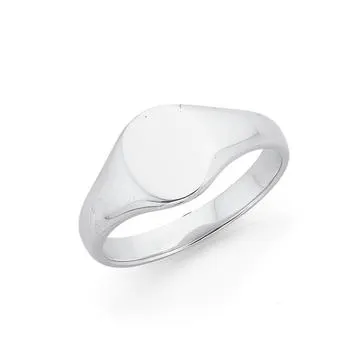 Sterling Silver Plain Oval Signet Ring