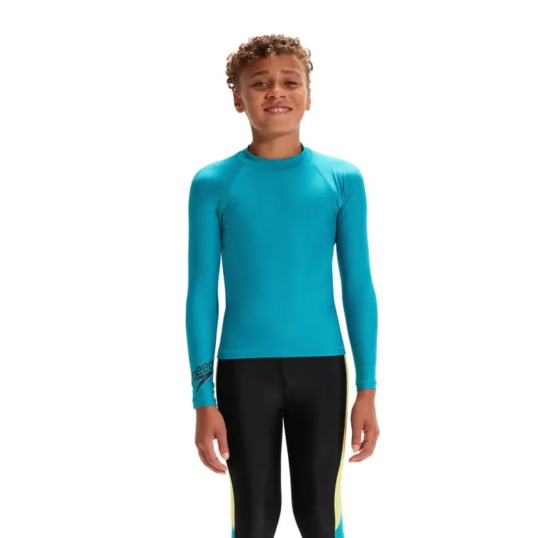 Speedo Unisex Sun Protect Long Sleeve Sun Top Aquarium/Black