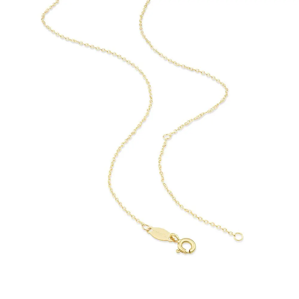 45cm (17") 0.95mm Width Solid Cable Chain In 10kt Yellow Gold