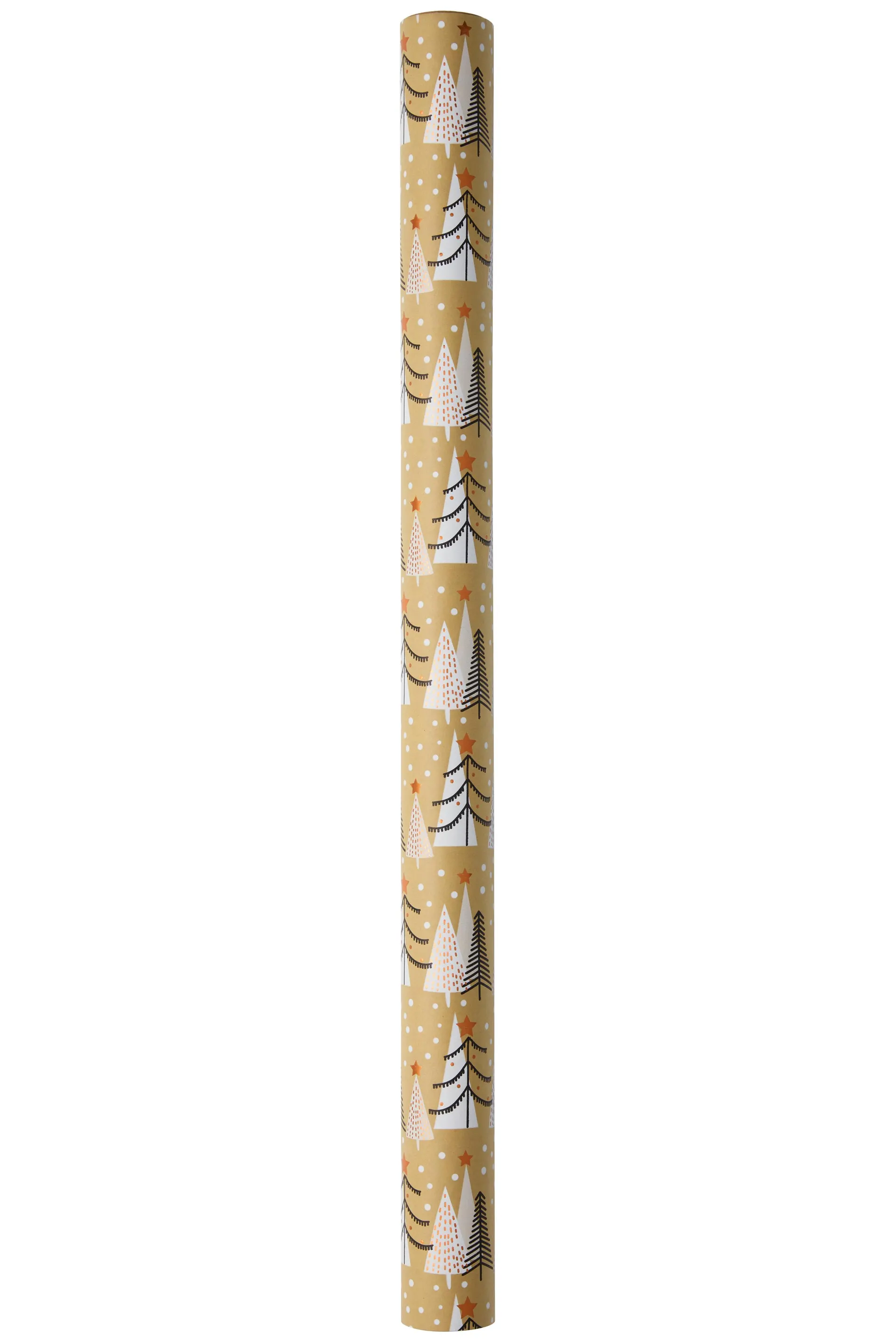 WHSmith Roll Wrap Kraft Black & White Trees 2m