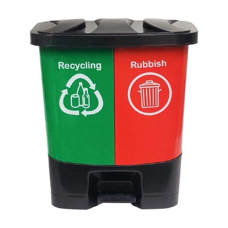 Living & Co Dual Compartment Bin Black 40L