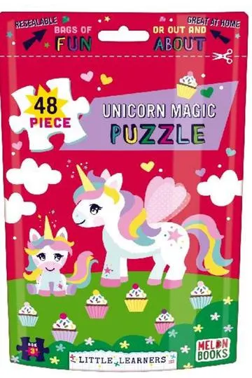 Jigsaw Puzzle Pouch 48 Pieces Unicorn Magic