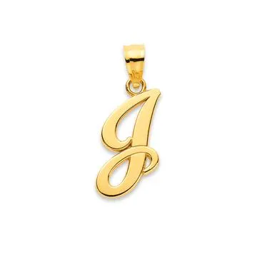 9ct Gold Script Initial 'J' Pendant