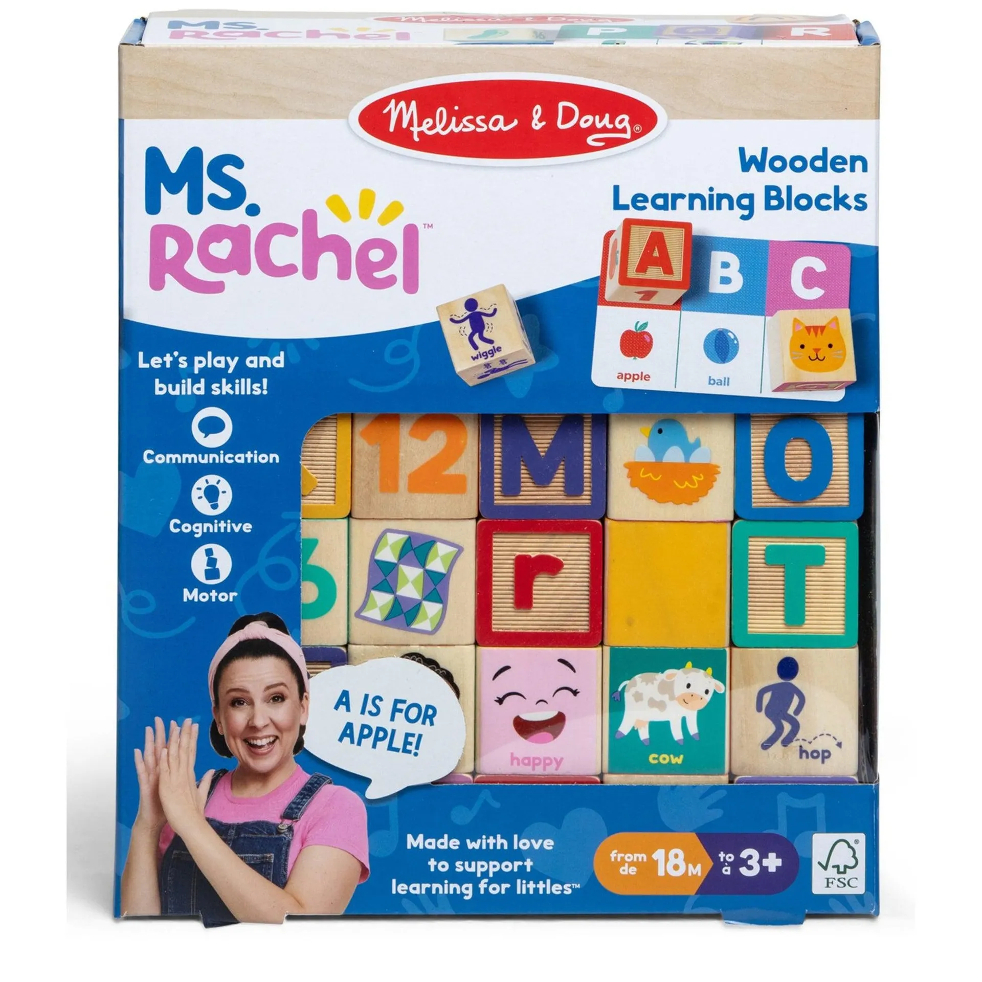 Melissa & Doug Ms Rachel Wooden Learning Blocks