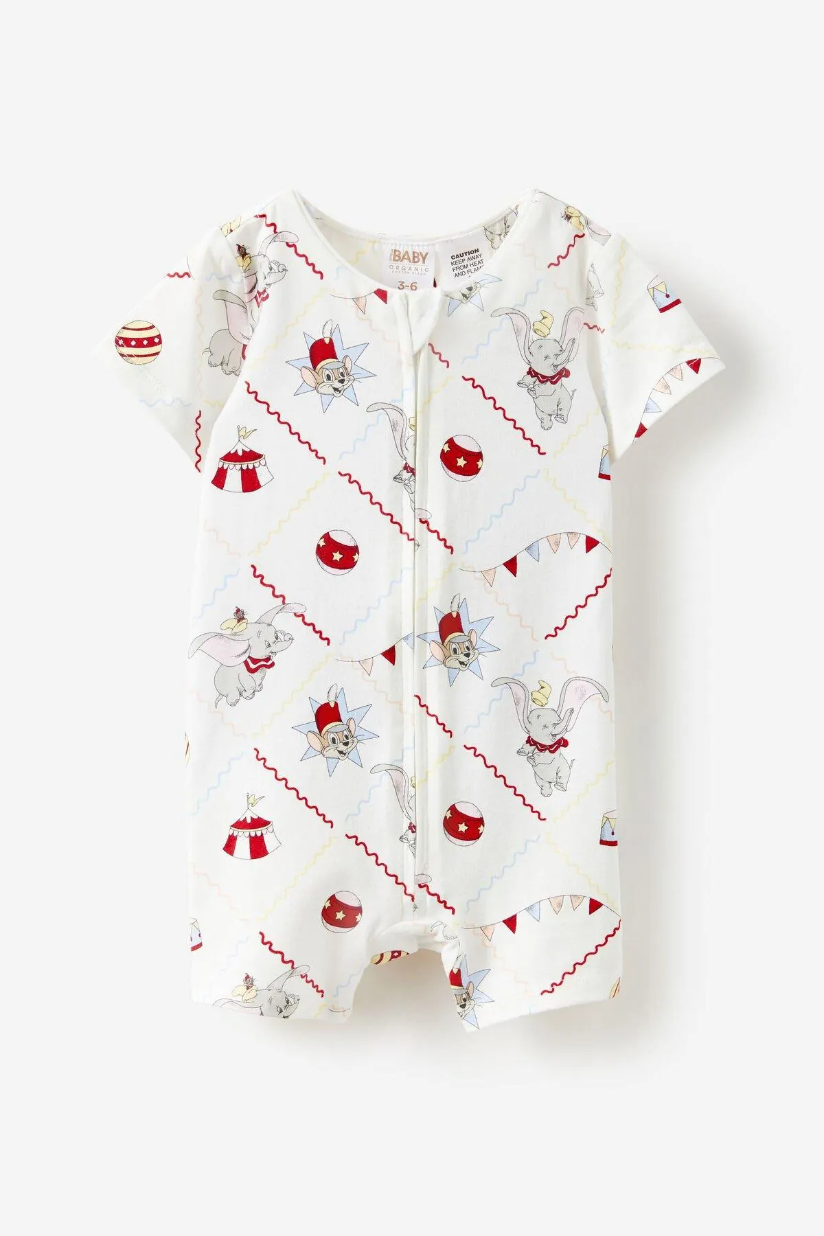 Dumbo Short Sleeve Zip Romper