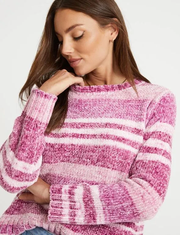 Rockmans Long Sleeve Ombre Chenille Jumper