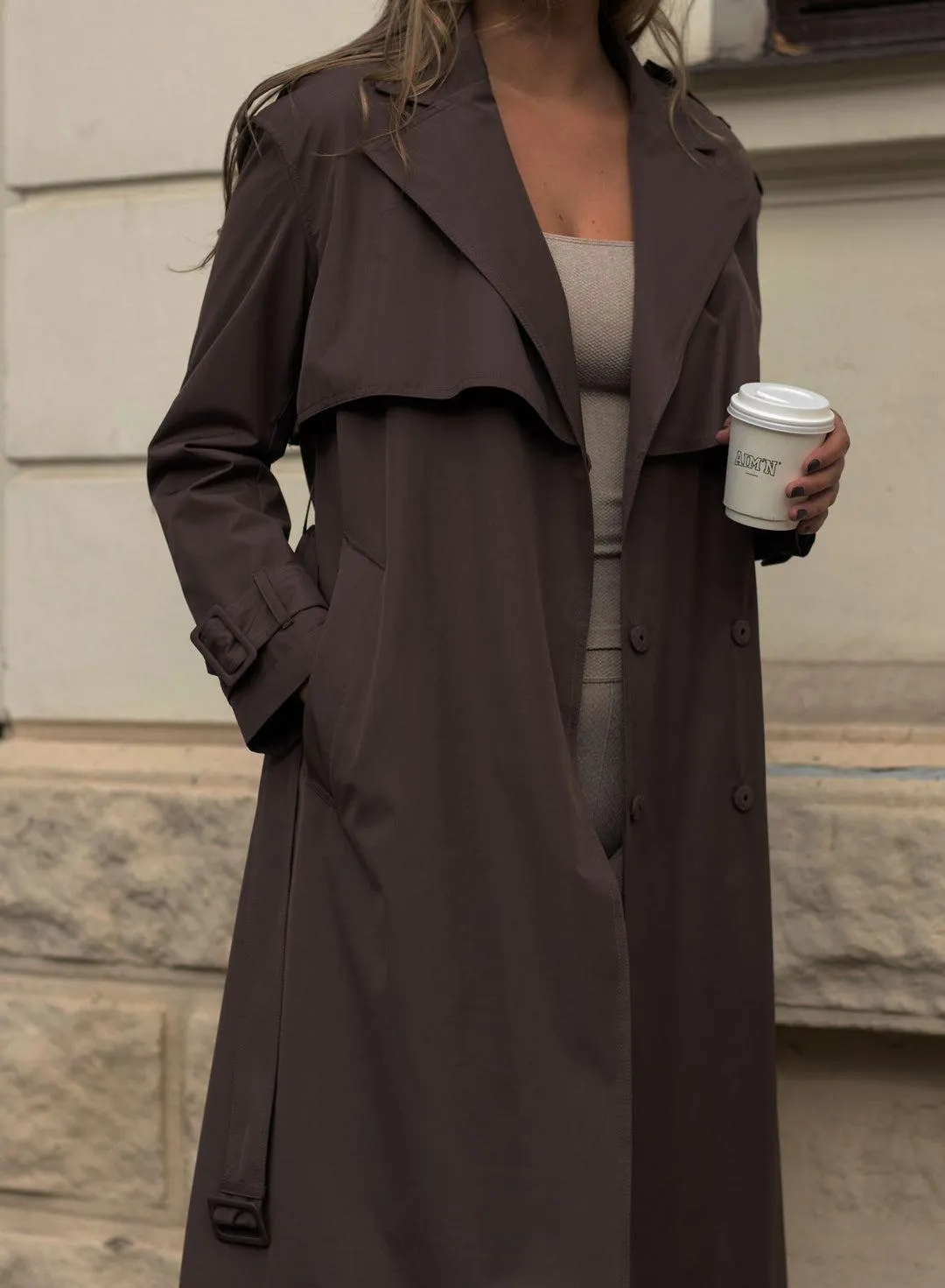 MACCHIATO RECYCLED TECH TRENCH COAT