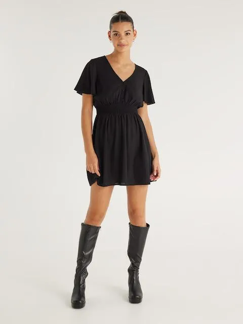 Linen Blend Trouble Maker Mini Dress