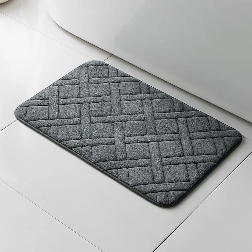 Luxe Memory Foam Bath Mat Dark Grey 60cm
