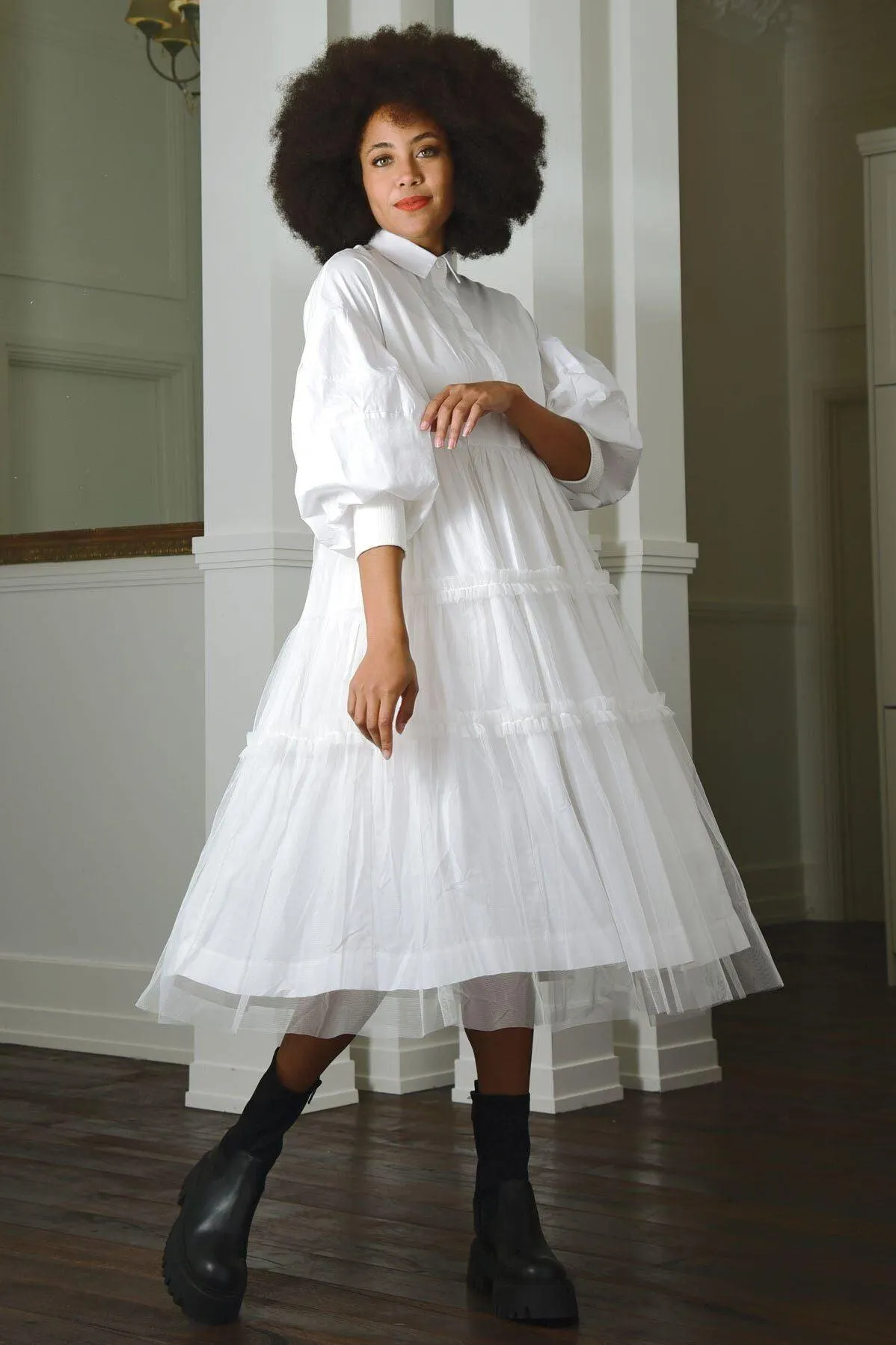 Crack a Style Dress | White