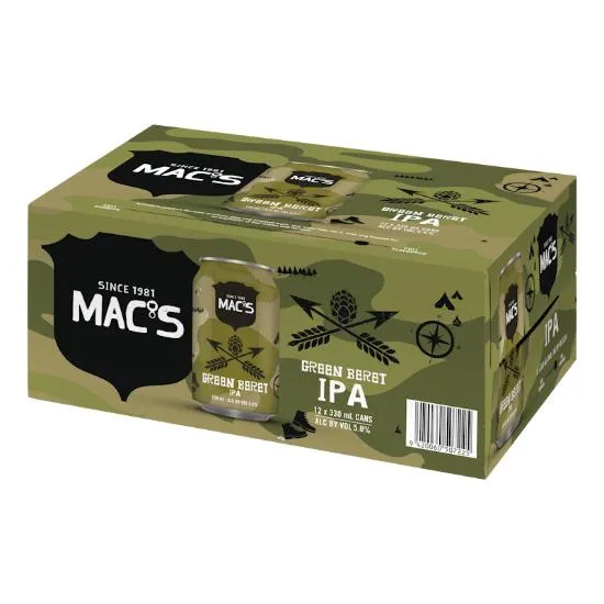 Mac's Green Beret IPA Cans 12x330ml