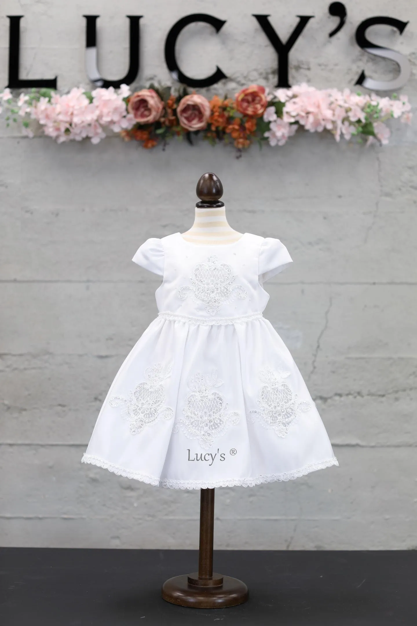 Baby Girl White Premium Flower Girl Dress - Jane
